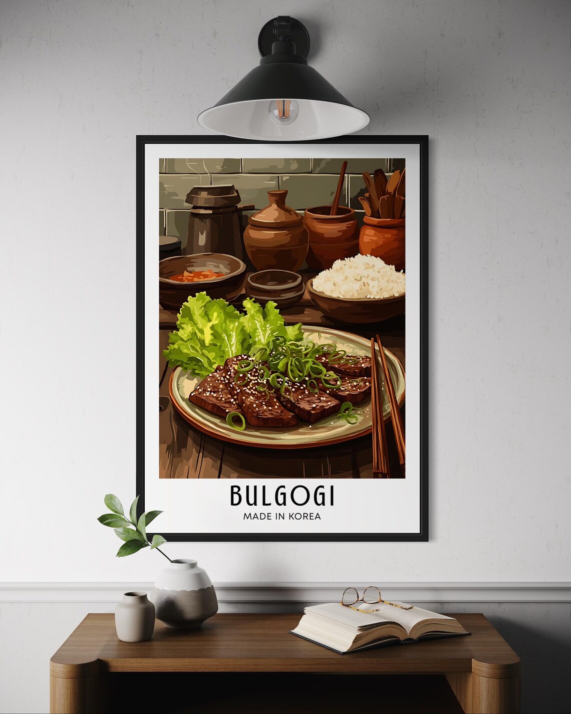 Bulgogi Korean BBQ Poster, Asian Food Kitchen Decor