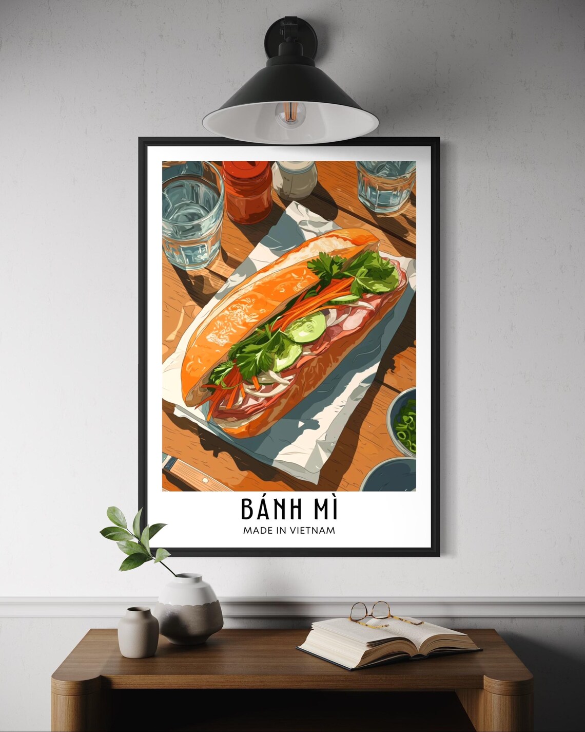 Banh Mi Vietnamese Food Poster, Kitchen Wall Art