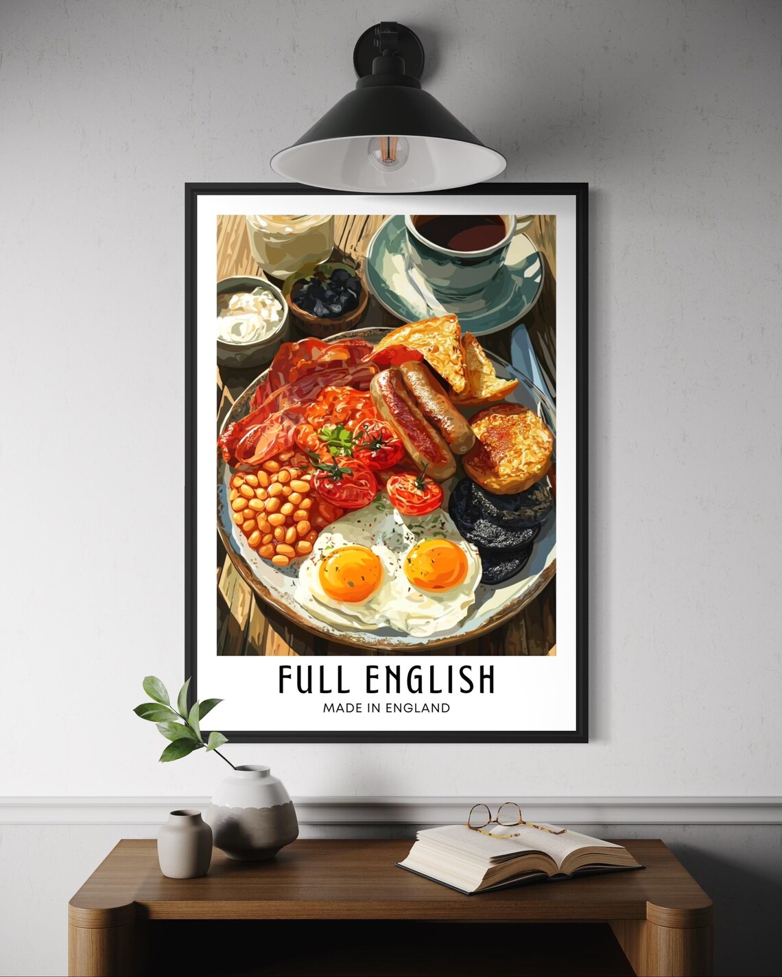 Full English Breakfast Poster, British Kitchen Decor