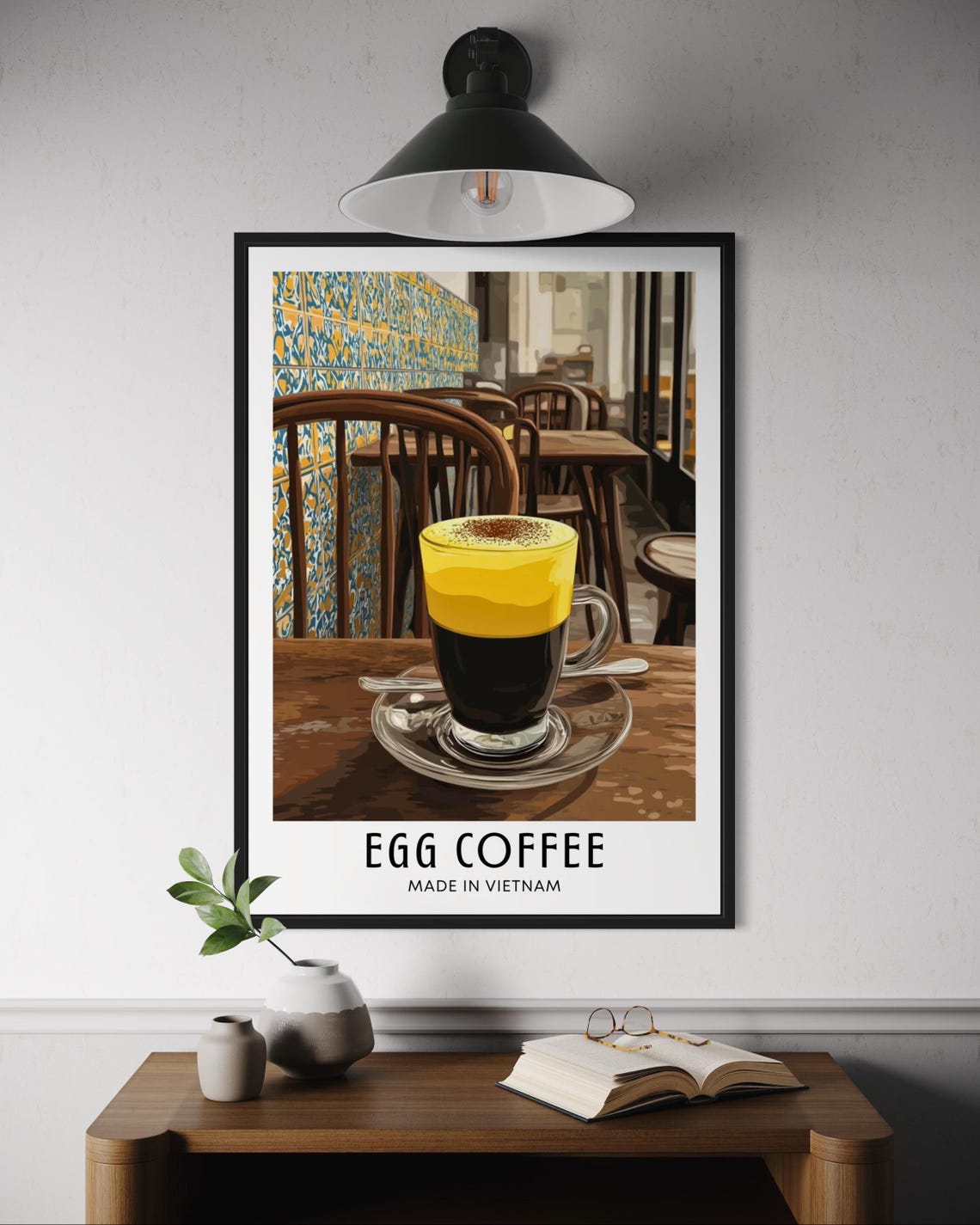 Egg Coffee Vietnamese Cafe Drink Made In Vietnam Illustration Poster