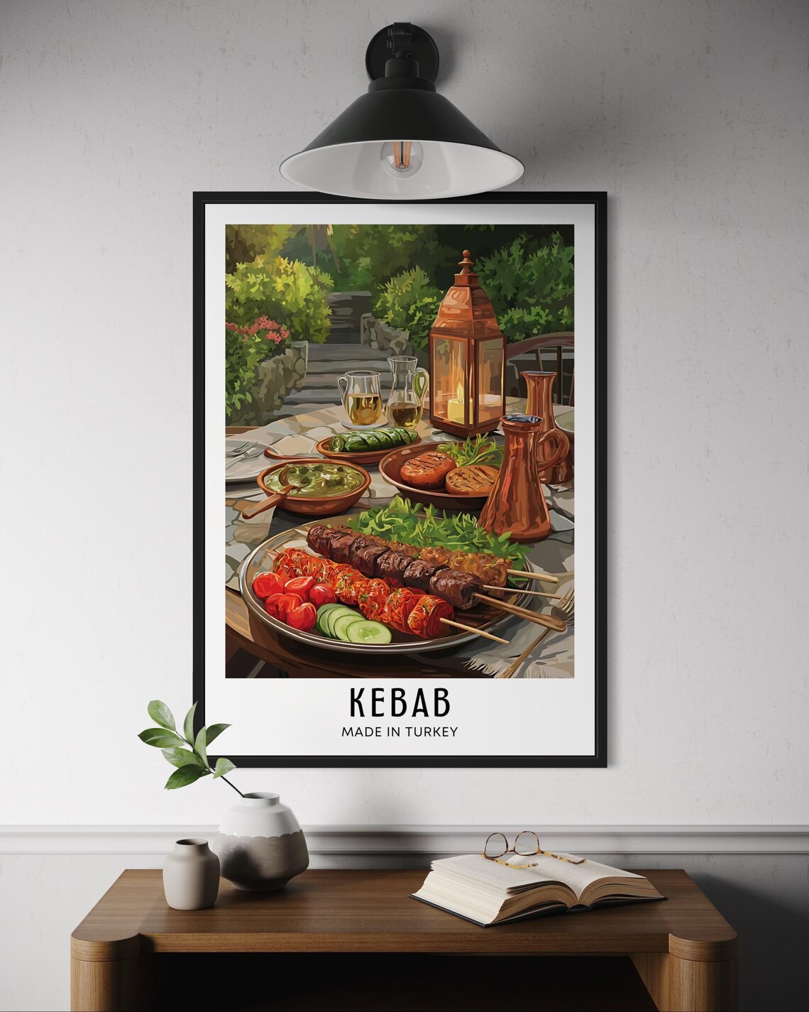 Turkish Kebab Poster, Middle Eastern Cuisine Art Print