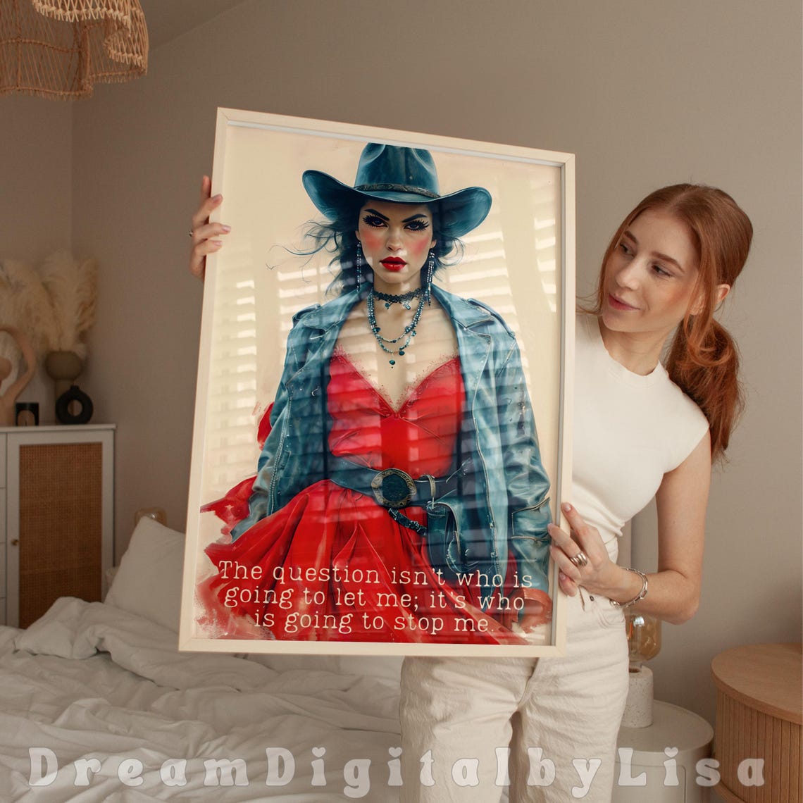 Western Cowgirl Vintage Art Print Modern Feminine Art Strong Women Quote Badass Positive Print Empowerment Decor Feminist Gift - Image 2