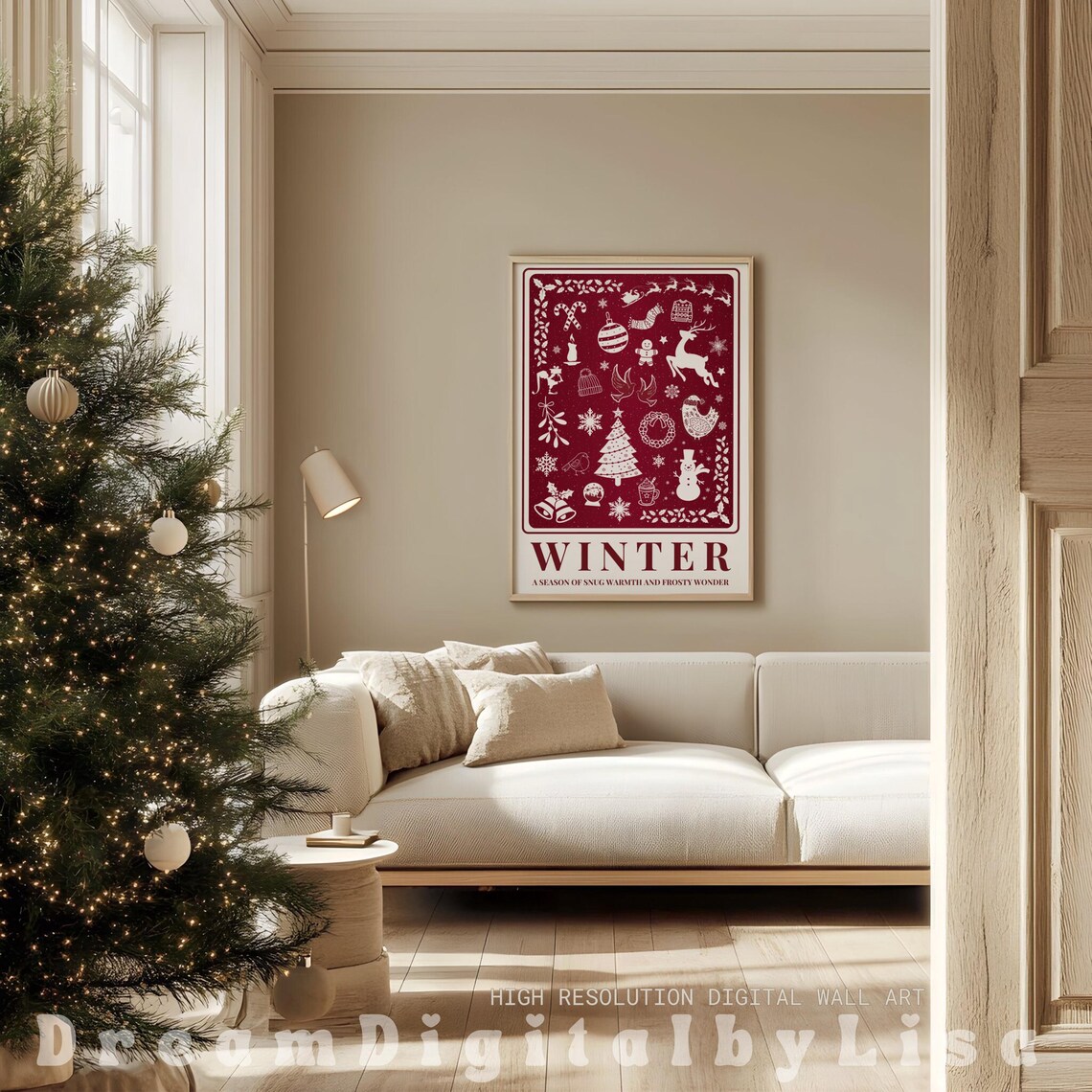 Winter Print, Seasonal Holiday Decor Art - Image 2