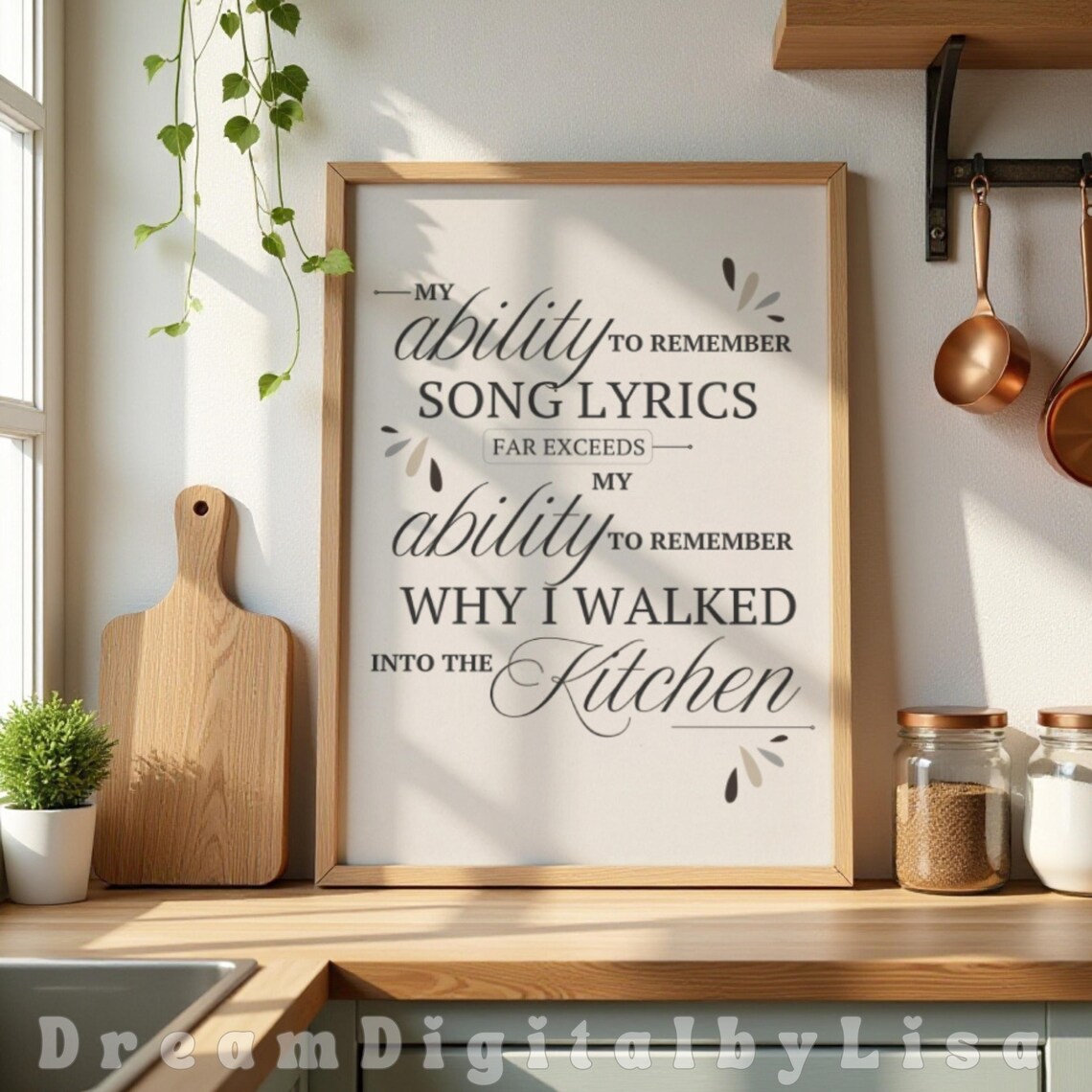 Funny Kitchen Quotes, Minimalist Typography Art Print