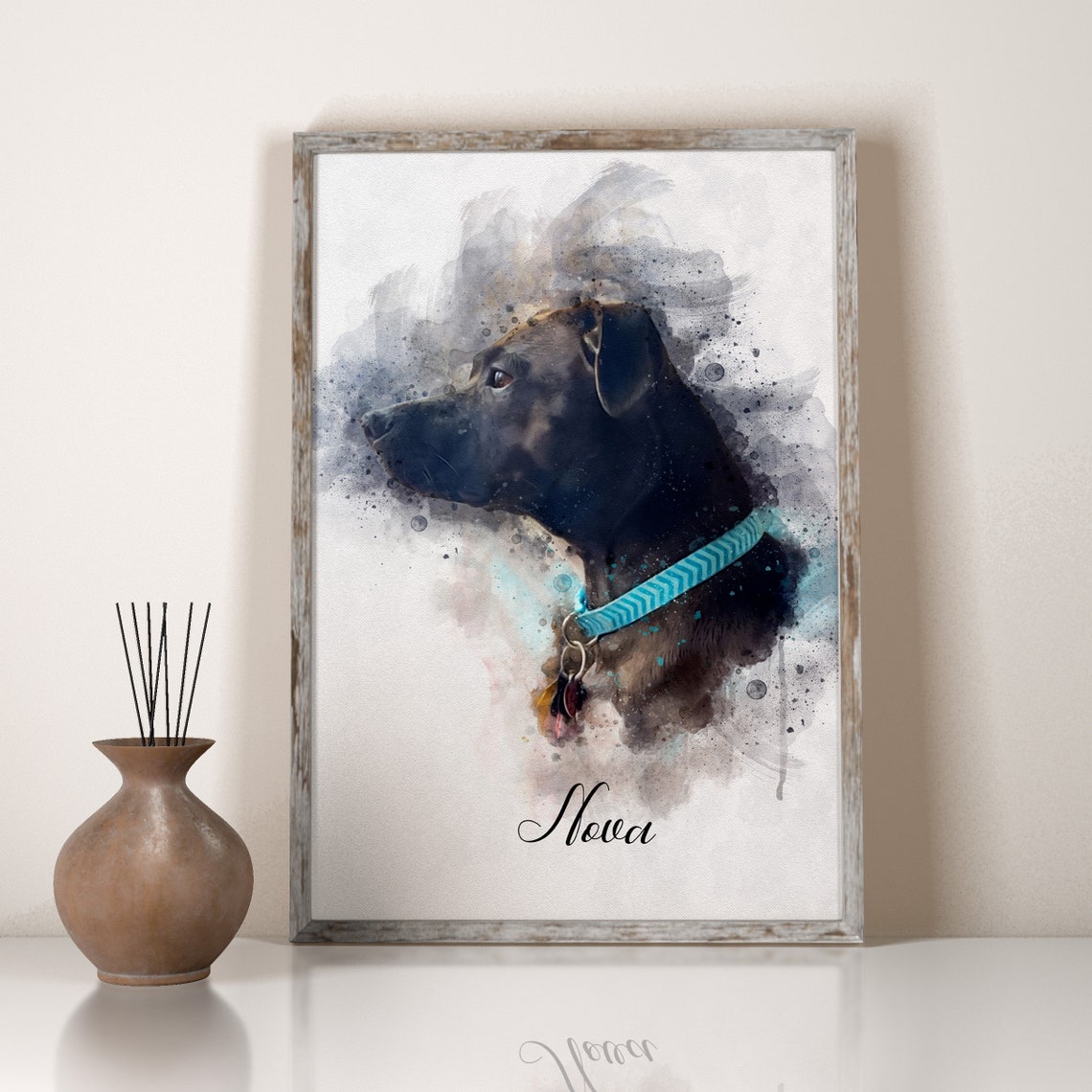 Watercolor Pet Portrait From Photo Custom Dog Portrait Personalized Dog Gifts Pet Memorial Birthday Gift For Her Mothers Day Gift Wall Art - Image 4
