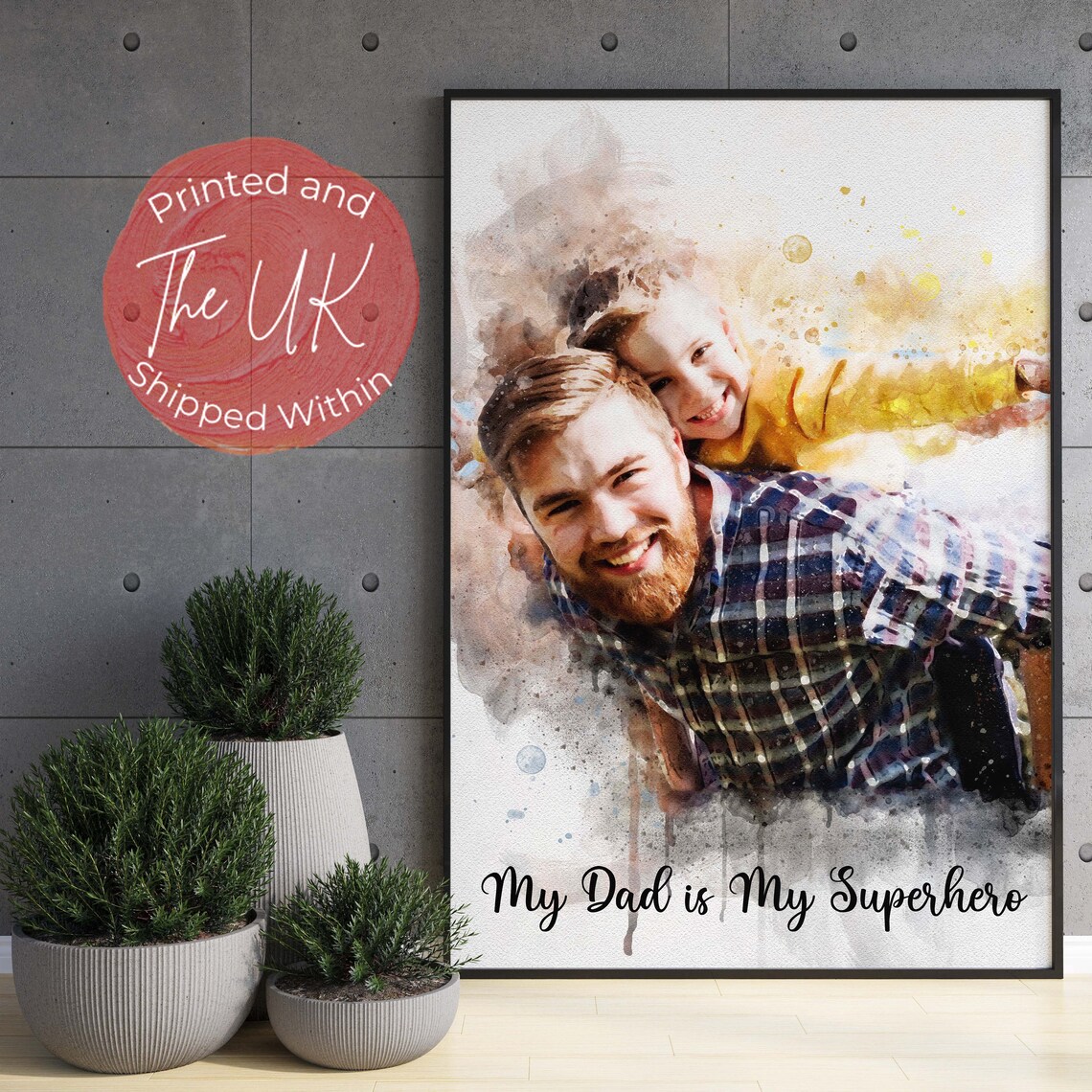 Grandad Family Portrait Art Print, Father's Day Gift - Image 3