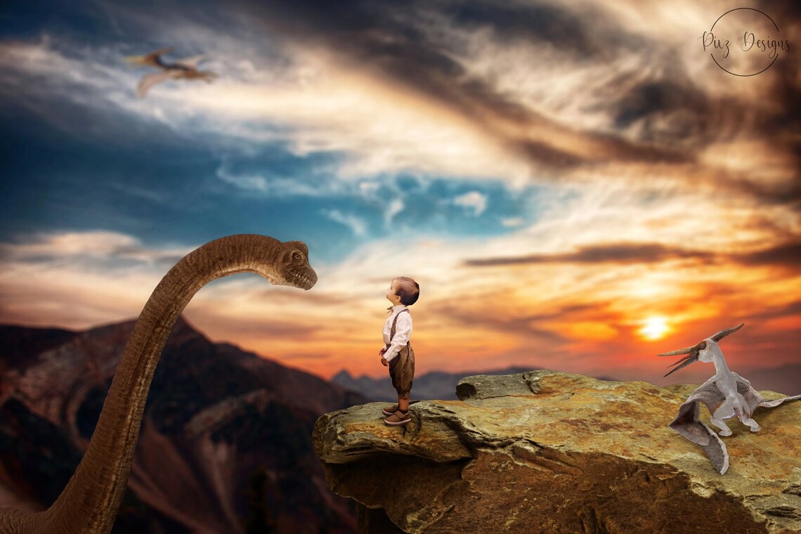 Dinosaur Cliff Backdrop, Dinosaur Background
