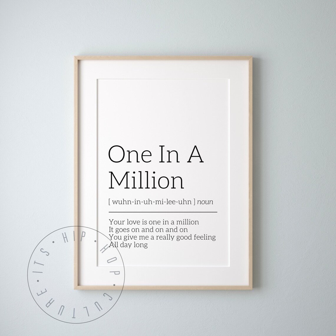 One In A Million Aaliyah Love Song Lyric Definition Minimalist Poster - Image 4