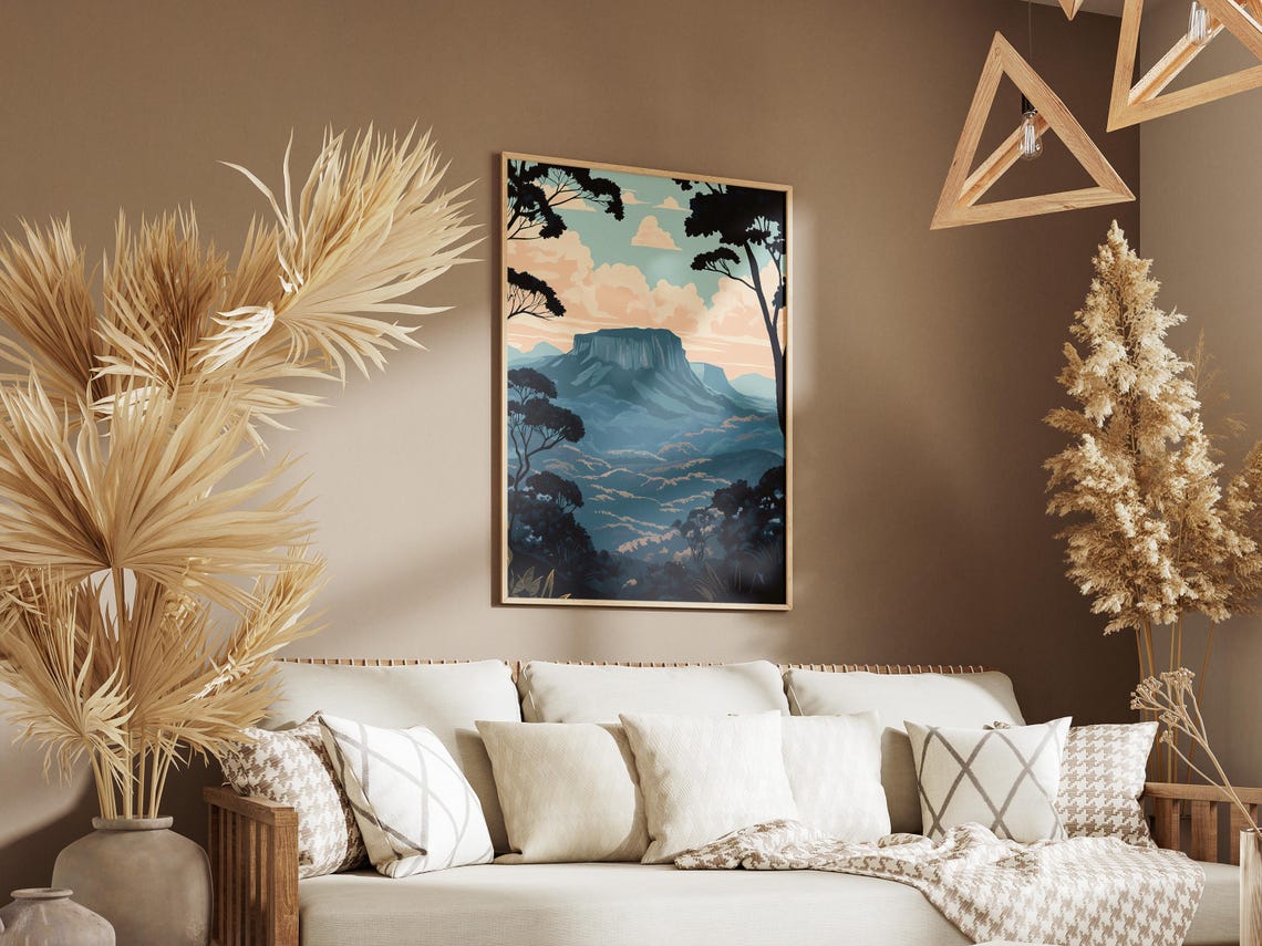 Chapada dos Veadeiros Brazil Blue Flat Top Mountain Dusk Poster - Image 3