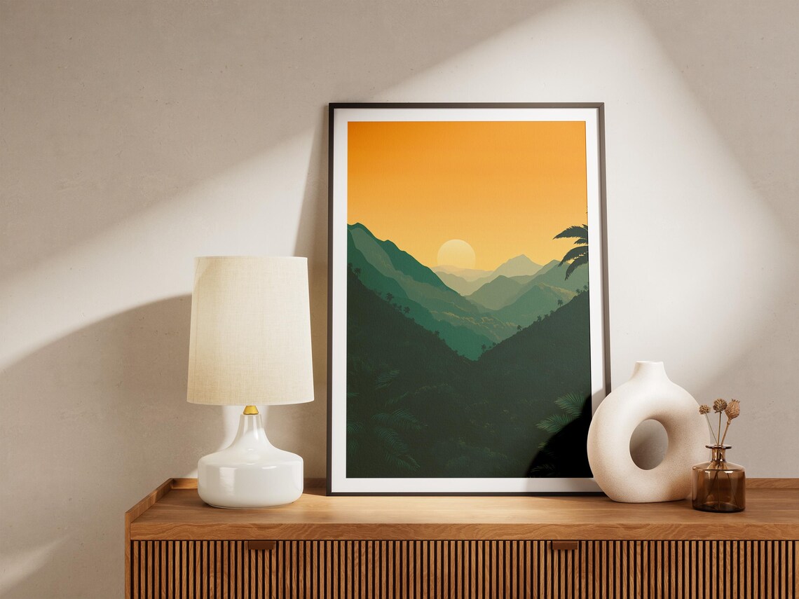 Western Ghats Sunset Layered Green Ridges India Travel Poster - Image 5