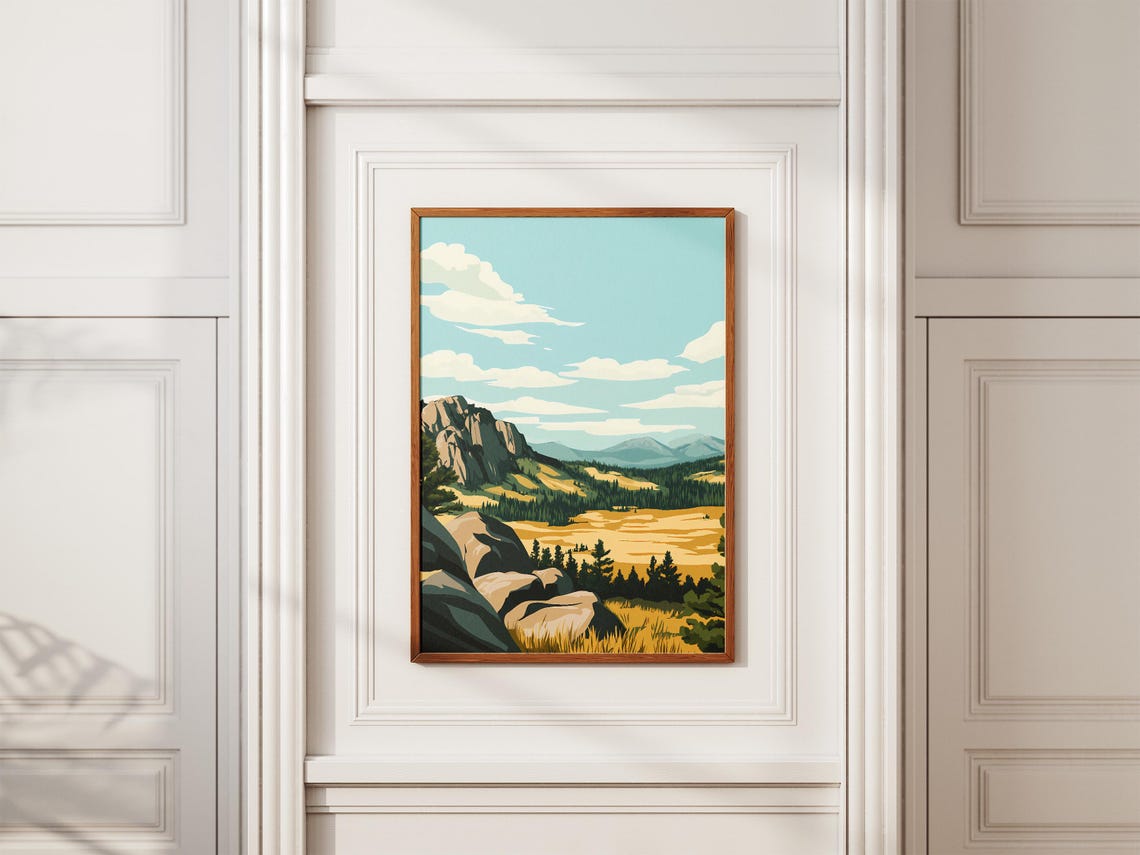 Ubsunur Hollow Mongolia Golden Steppe Rocky Outcrop View Poster - Image 2