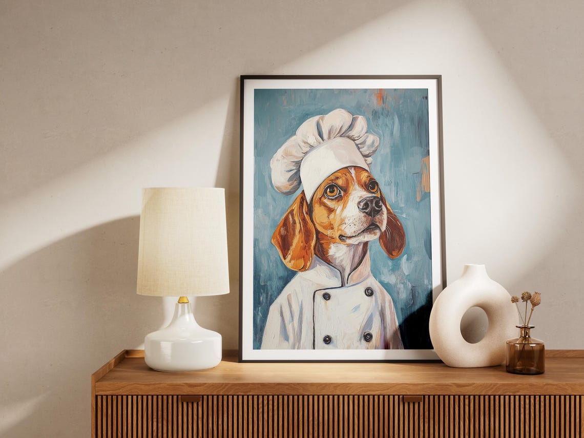 Beagle Chef Poster Kitchen Wall Art Funny Dog Print Lover Gift Culinary Unique Decor - Image 4