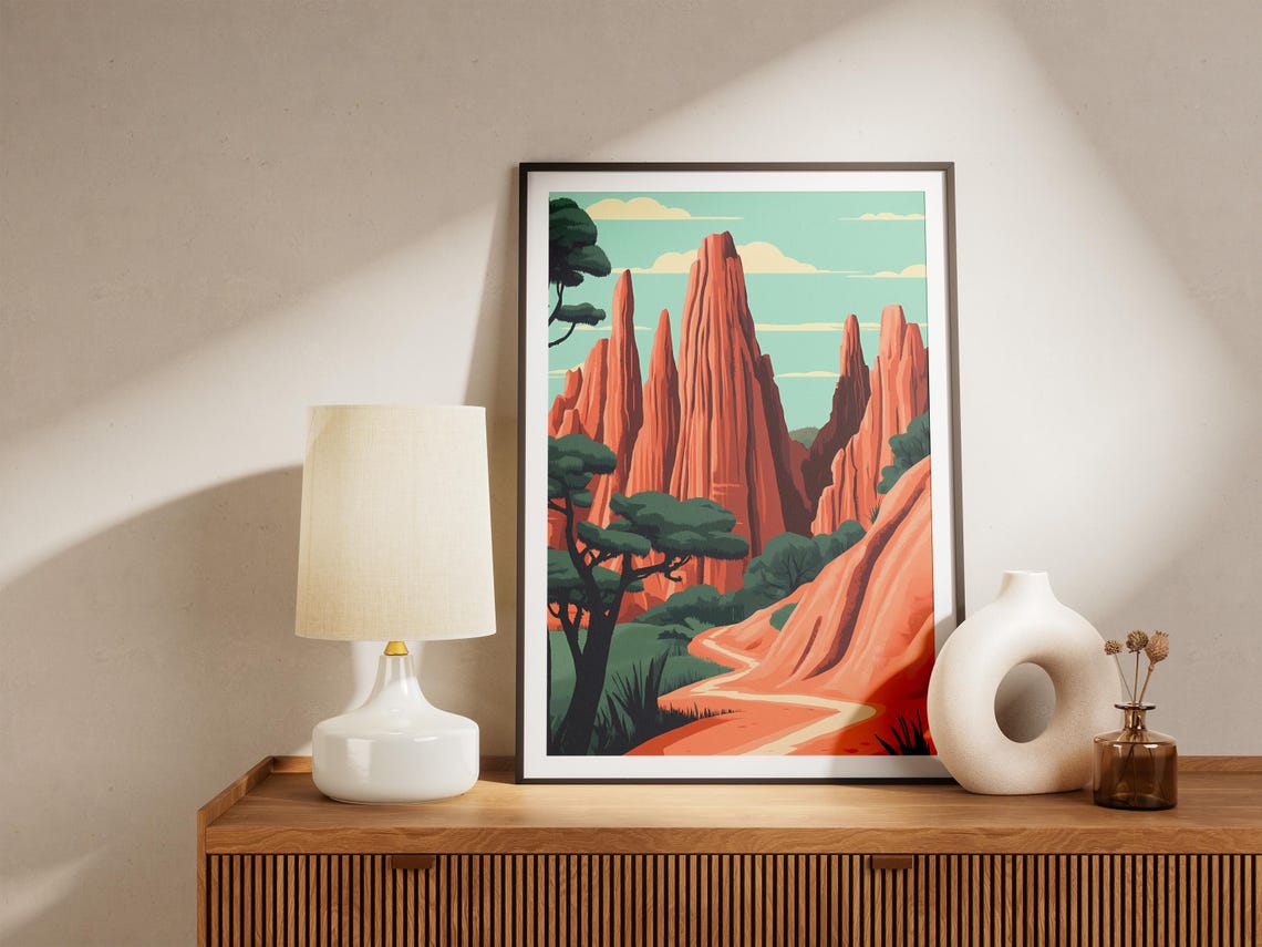 Tsingy de Bemaraha Madagascar Red Rock Spires Winding Path Poster - Image 5