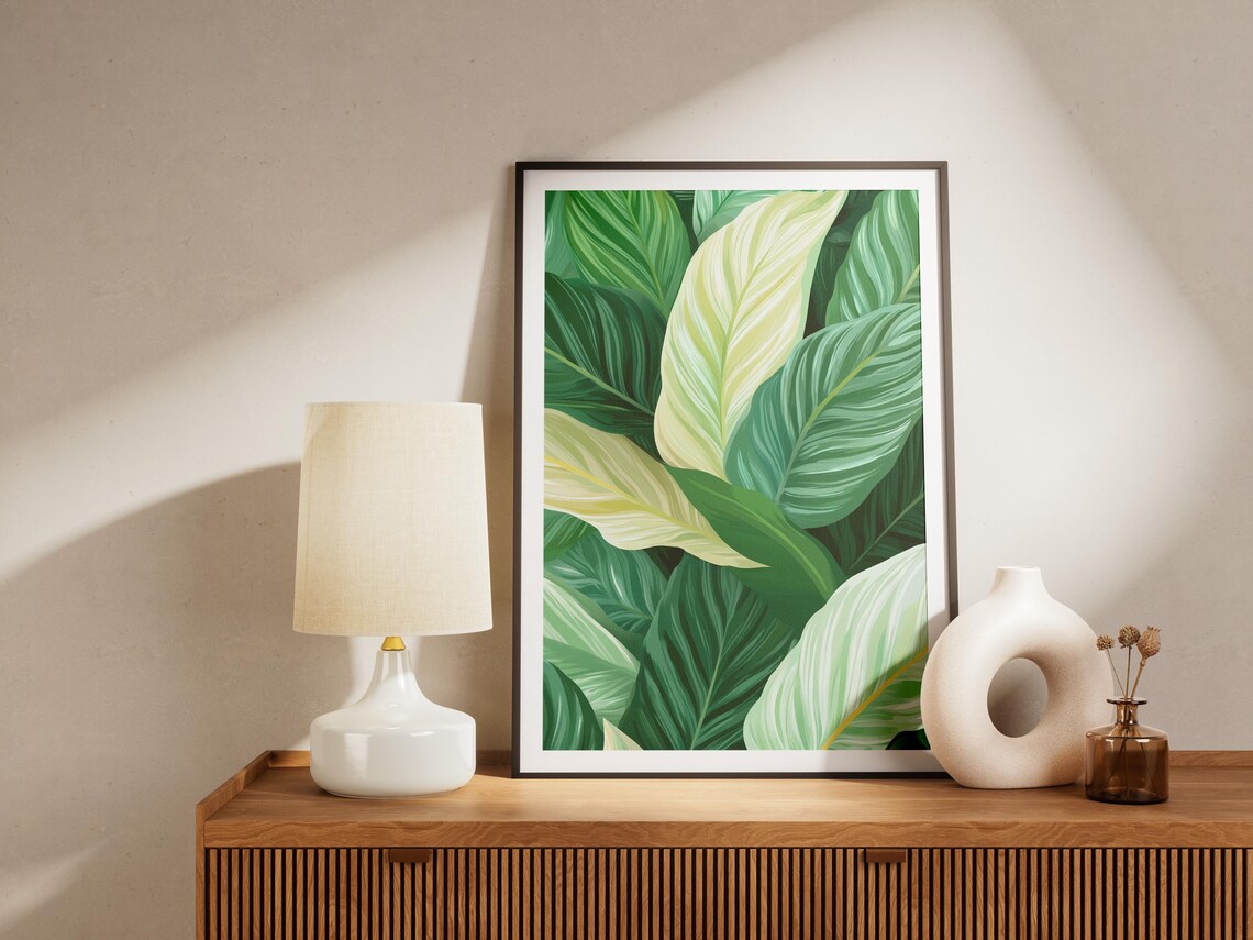 Calathea Leaf Art Print Tropical Wall Decor Botanical Poster Plant Lover Gift Modern Home Illustration - Image 4