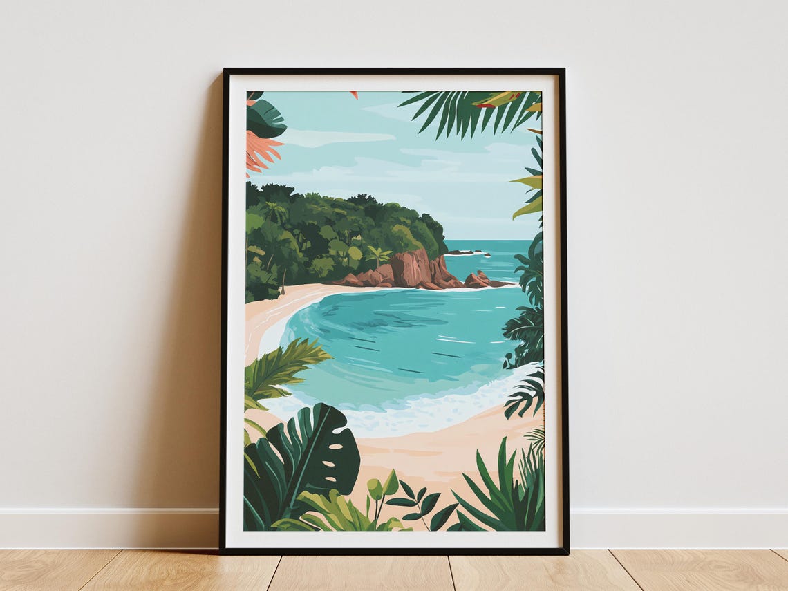 Manuel Antonio Costa Rica Cove Beach Turquoise Bay Tropical Poster