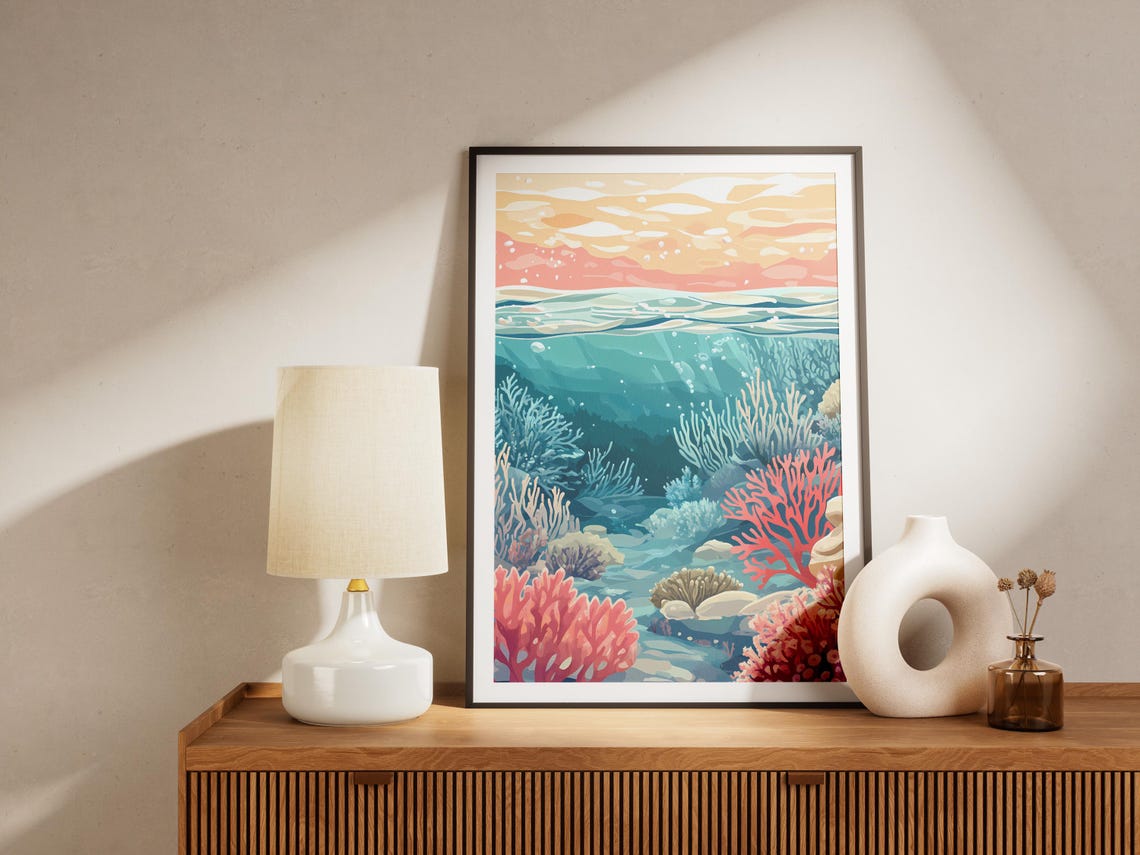 Ocean Coral Reef Poster Print, Coastal Living Room Decor - Image 4