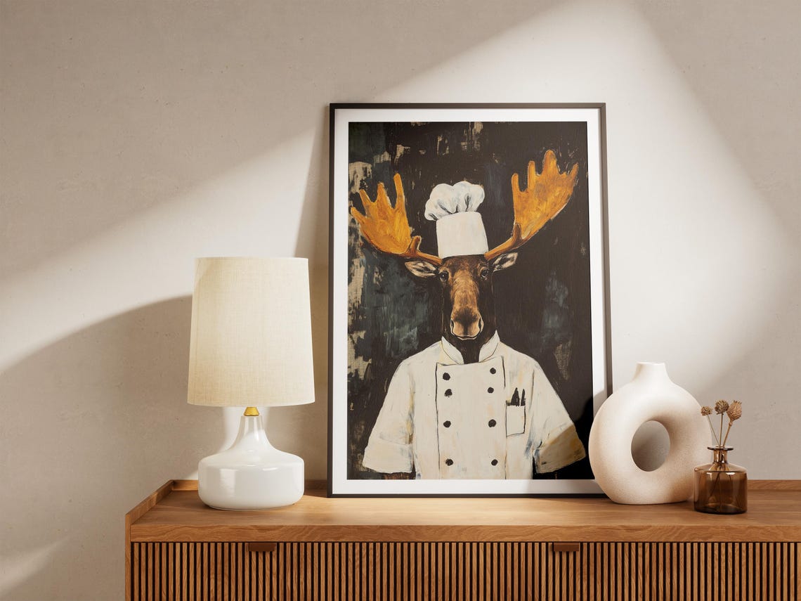 Moose Chef Funny Kitchen Art Poster - Image 4