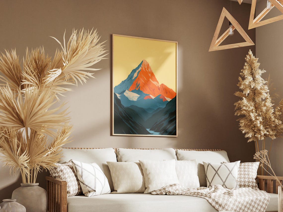 Peruvian Andes Sunrise Peak Glowing Orange Summit Mountain Poster - Image 3