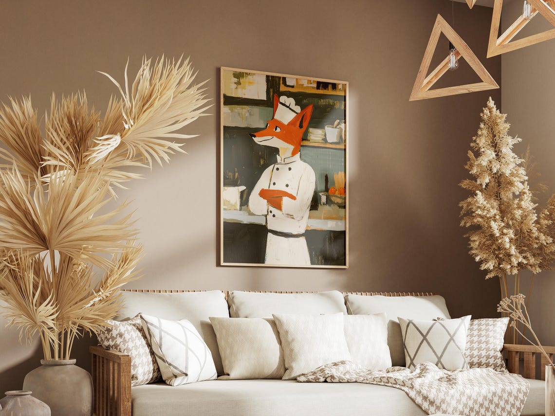 Fox Chef Poster, Matisse-Style Kitchen Art Print - Image 3