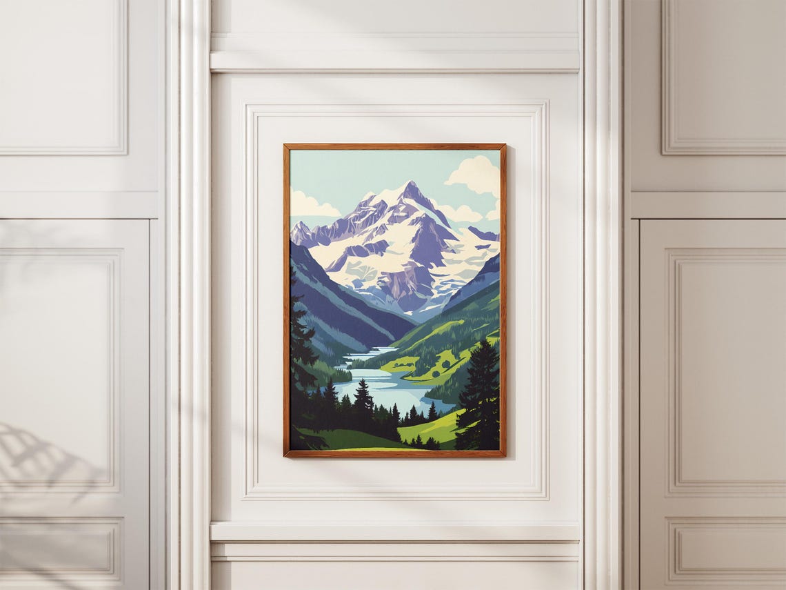 Swiss Alps Jungfraualetsch Glacier Lake Peaks Switzerland Poster - Image 2