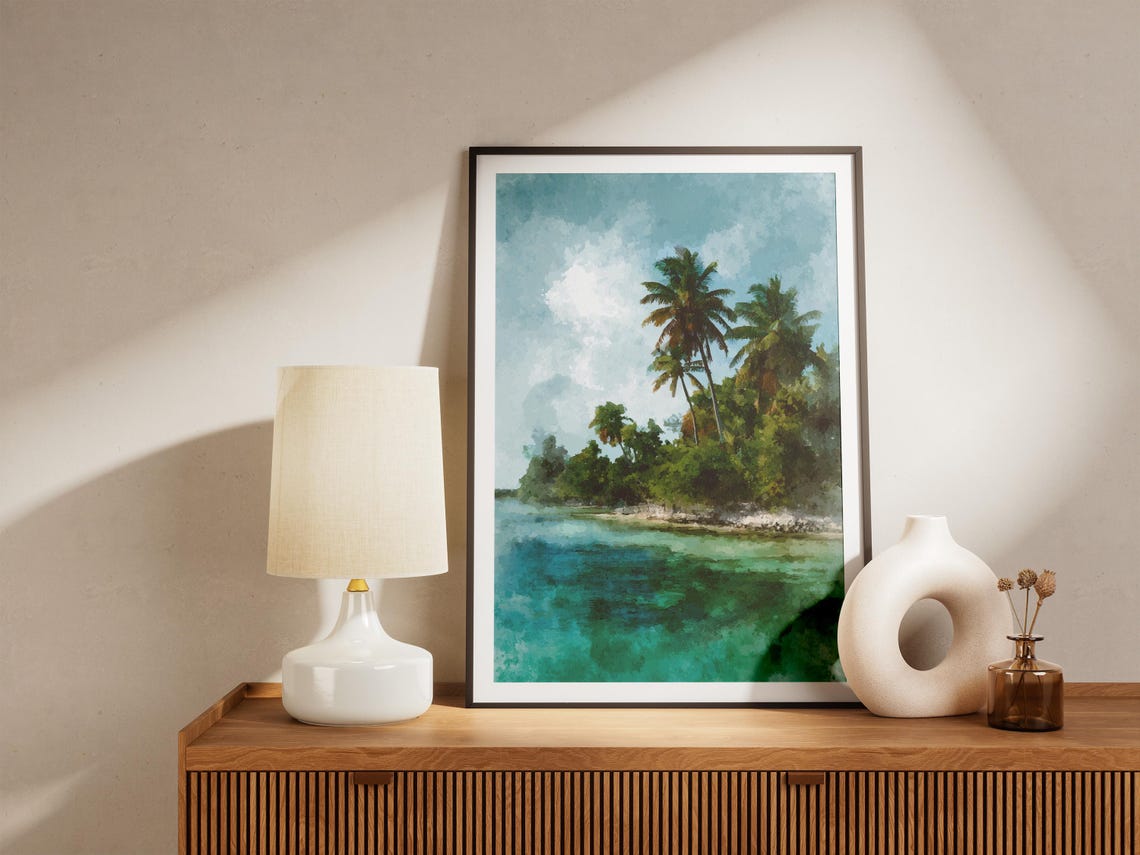 Biscayne National Park Tropical Island Palm Trees Turquoise Poster - Image 4