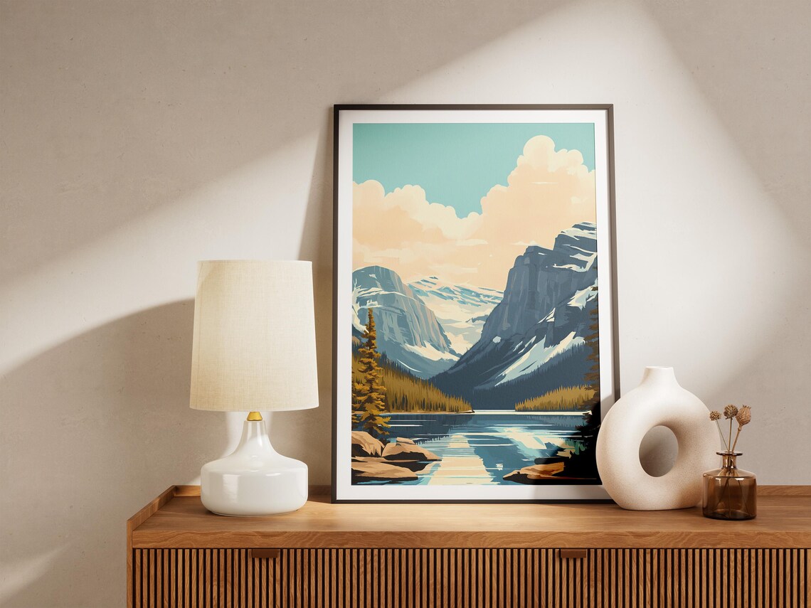 Miguasha National Park Canada Poster Mountain Lake Landscape Art - Image 4