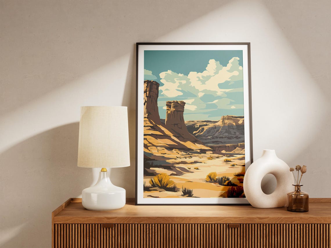 Argentina Ischigualasto Talampaya Natural Parks Poster South America Desert Landscape Print Travel Art National Park Illustration Vintage - Image 5