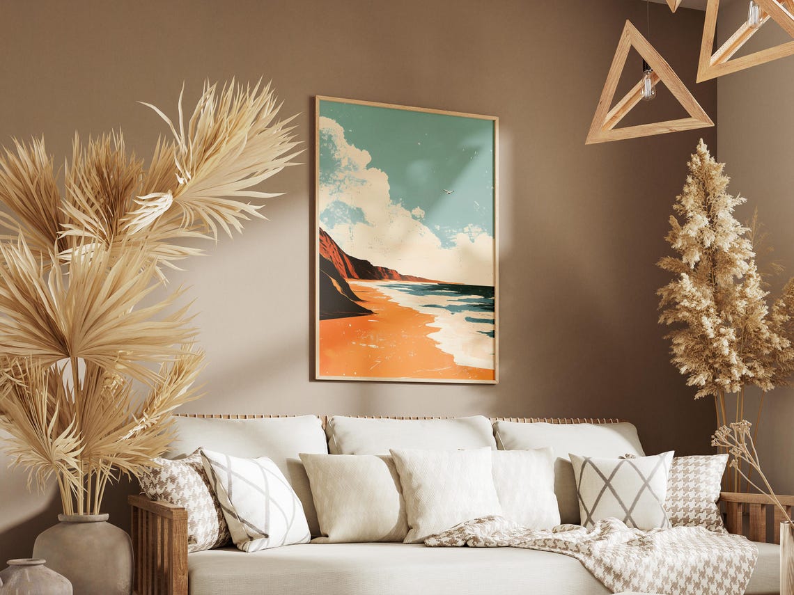 Namibia Skeleton Coast Orange Dune Beach Ocean Travel Poster - Image 3