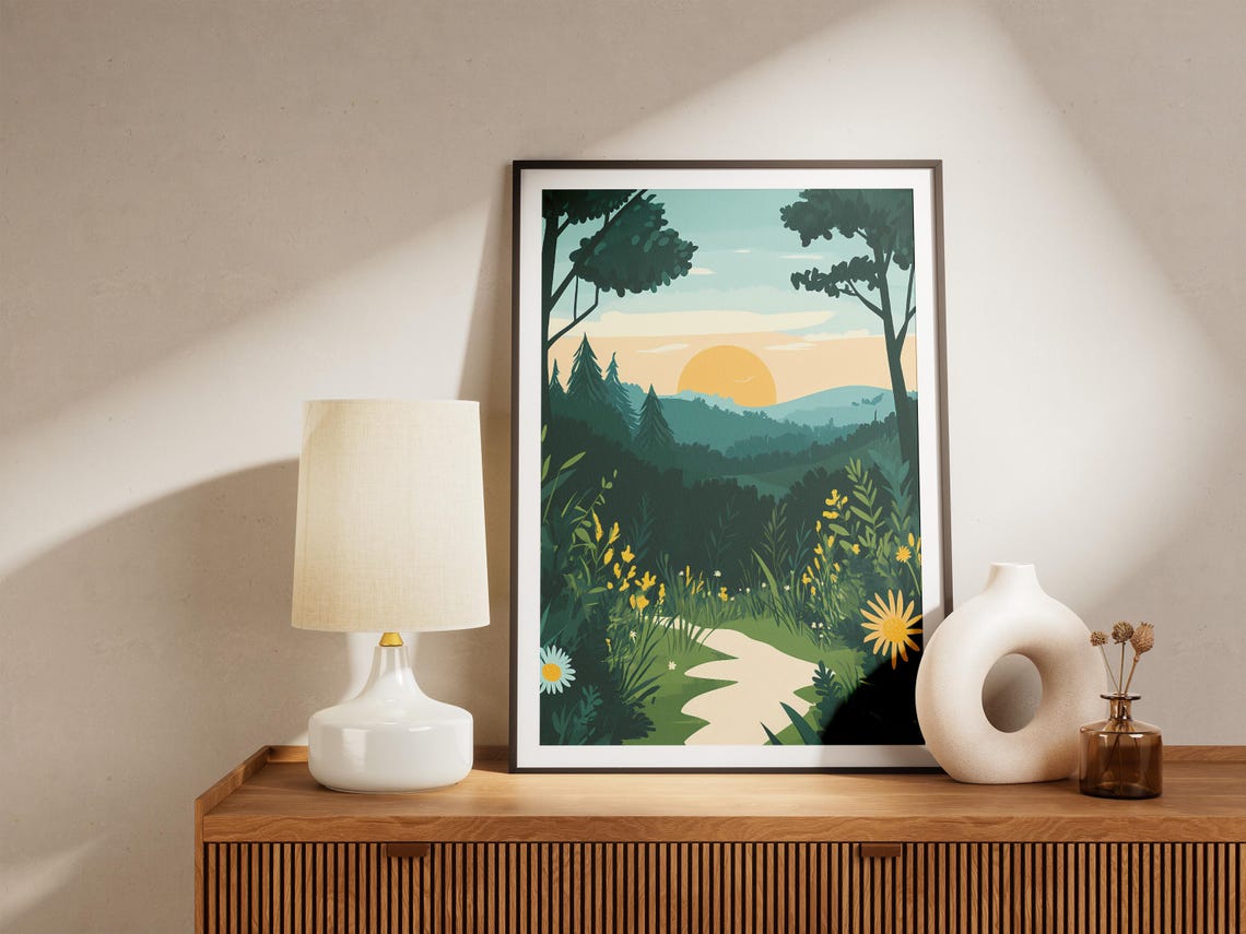 Srebarna Nature Reserve Sunrise Wildflower Forest Path Poster - Image 5