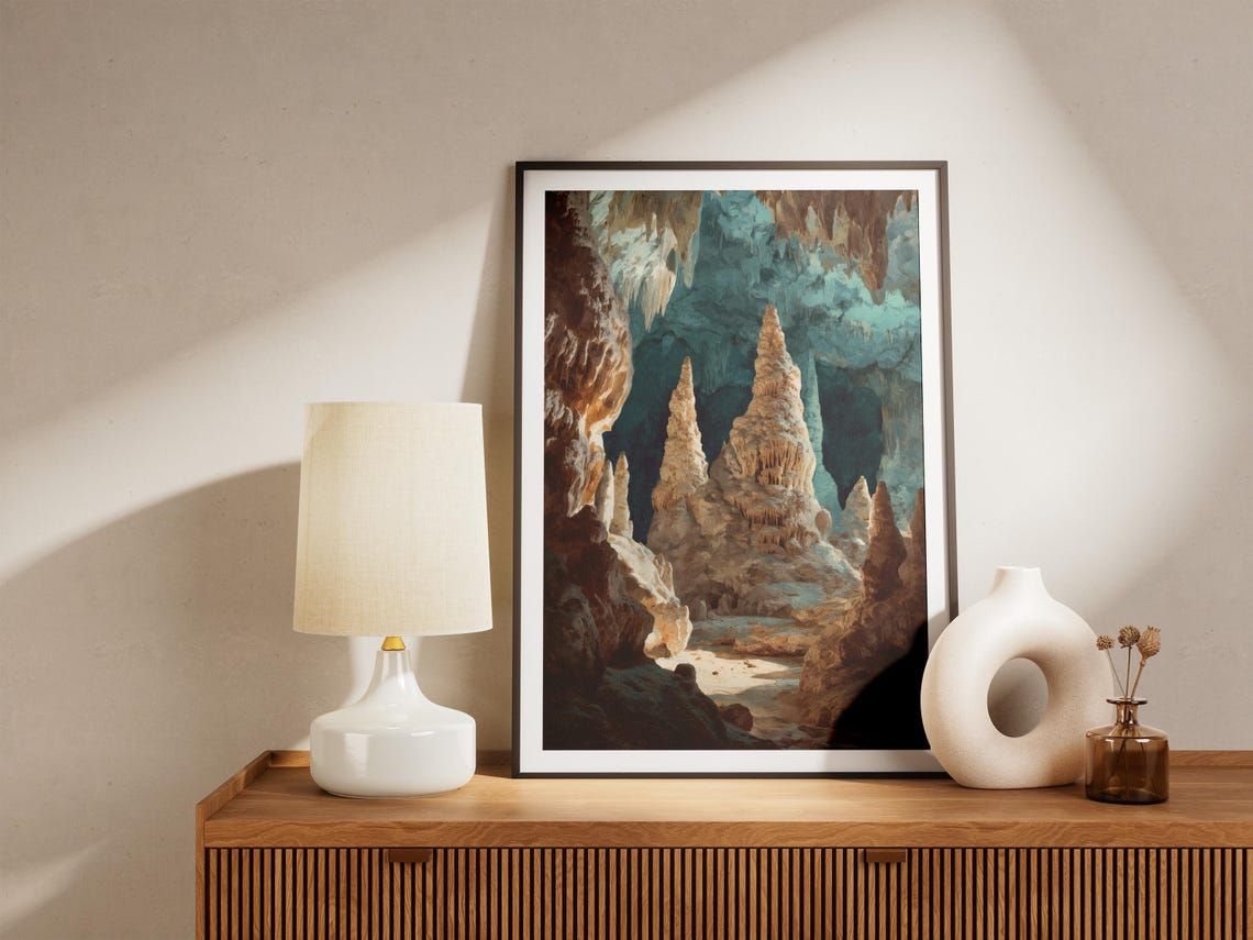 Carlsbad Caverns Cave Stalagmite Underground Landscape Poster - Image 4