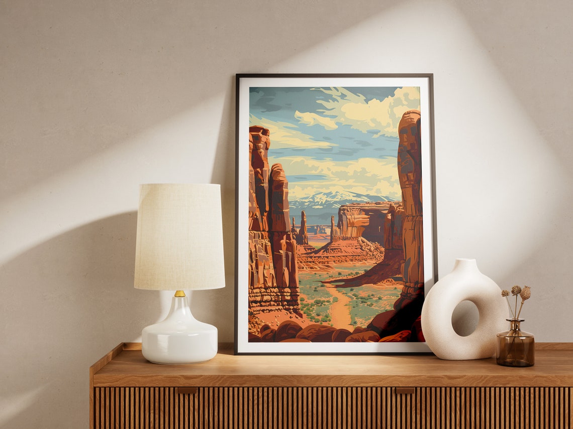 Arches National Park Desert Spires Canyon View Vintage Poster - Image 2