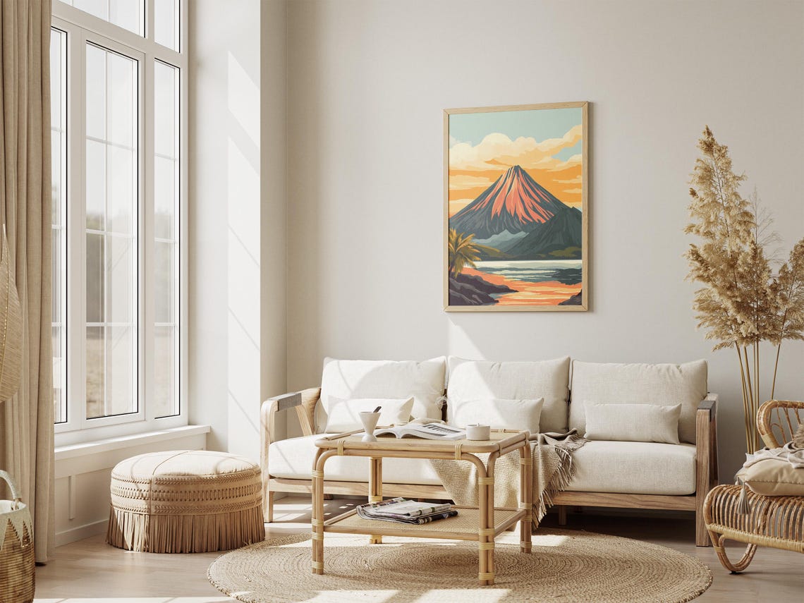 Mayon Volcano Perfect Cone Glowing Sunset Reflection Travel Poster - Image 4