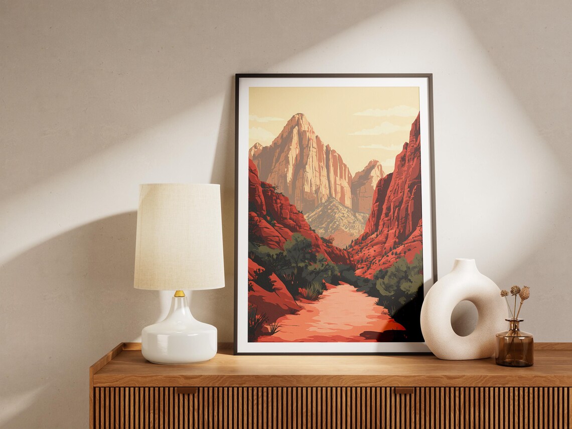 Zion National Park Utah Red Rock Canyon Desert Travel Poster - Image 5