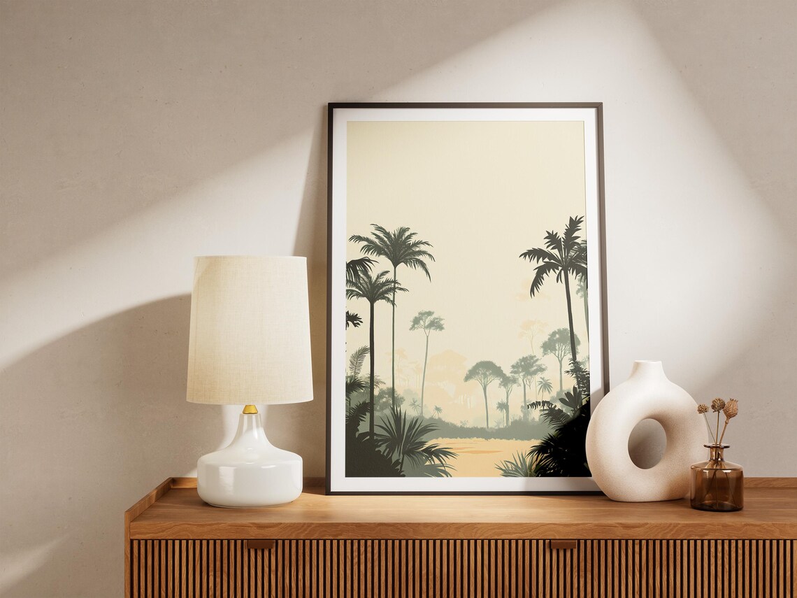 Senegal Palm Trees Poster African Safari Print Vintage Travel Poster Botanical Illustration Minimalist Nature Art Jungle Landscape Niokolo - Image 5