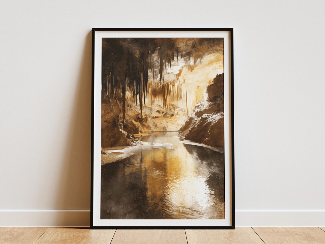 Mammoth Cave National Park Stalactite Underground Lake Art Poster