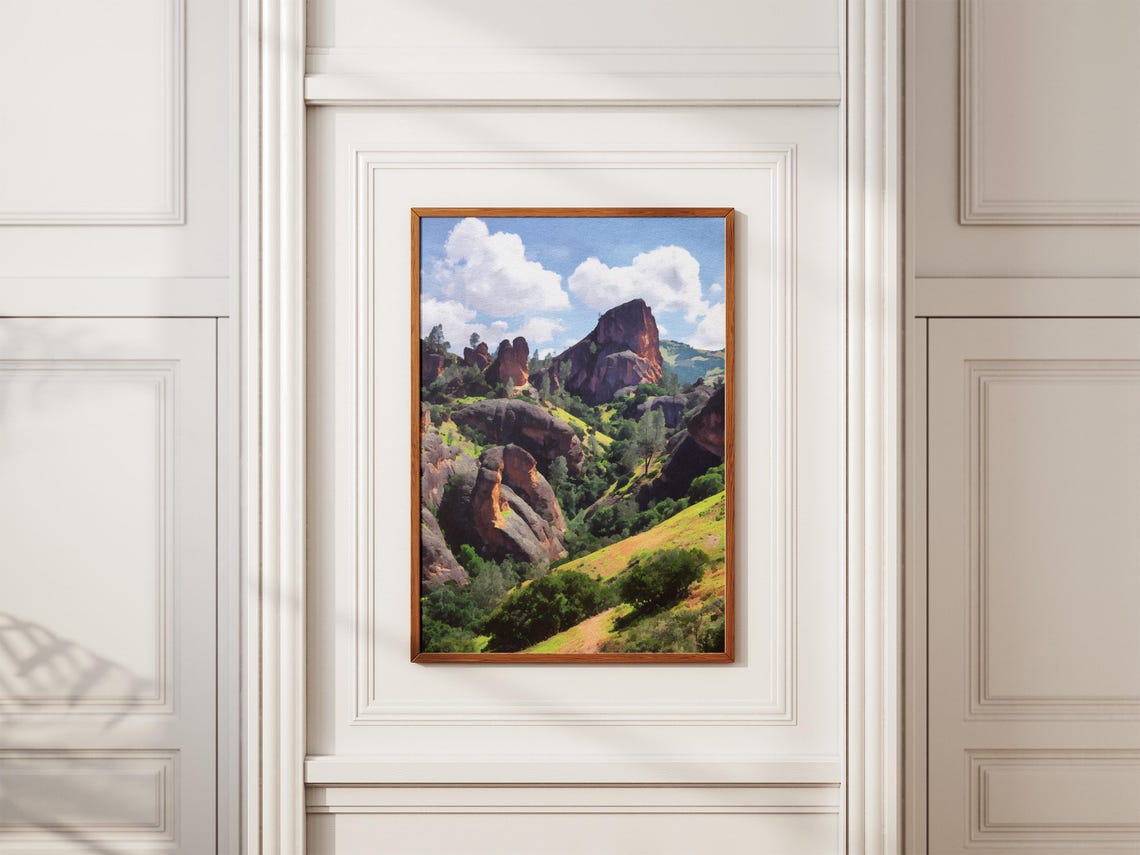 Pinnacles National Park Watercolor Rock Spires Scenic Poster - Image 2