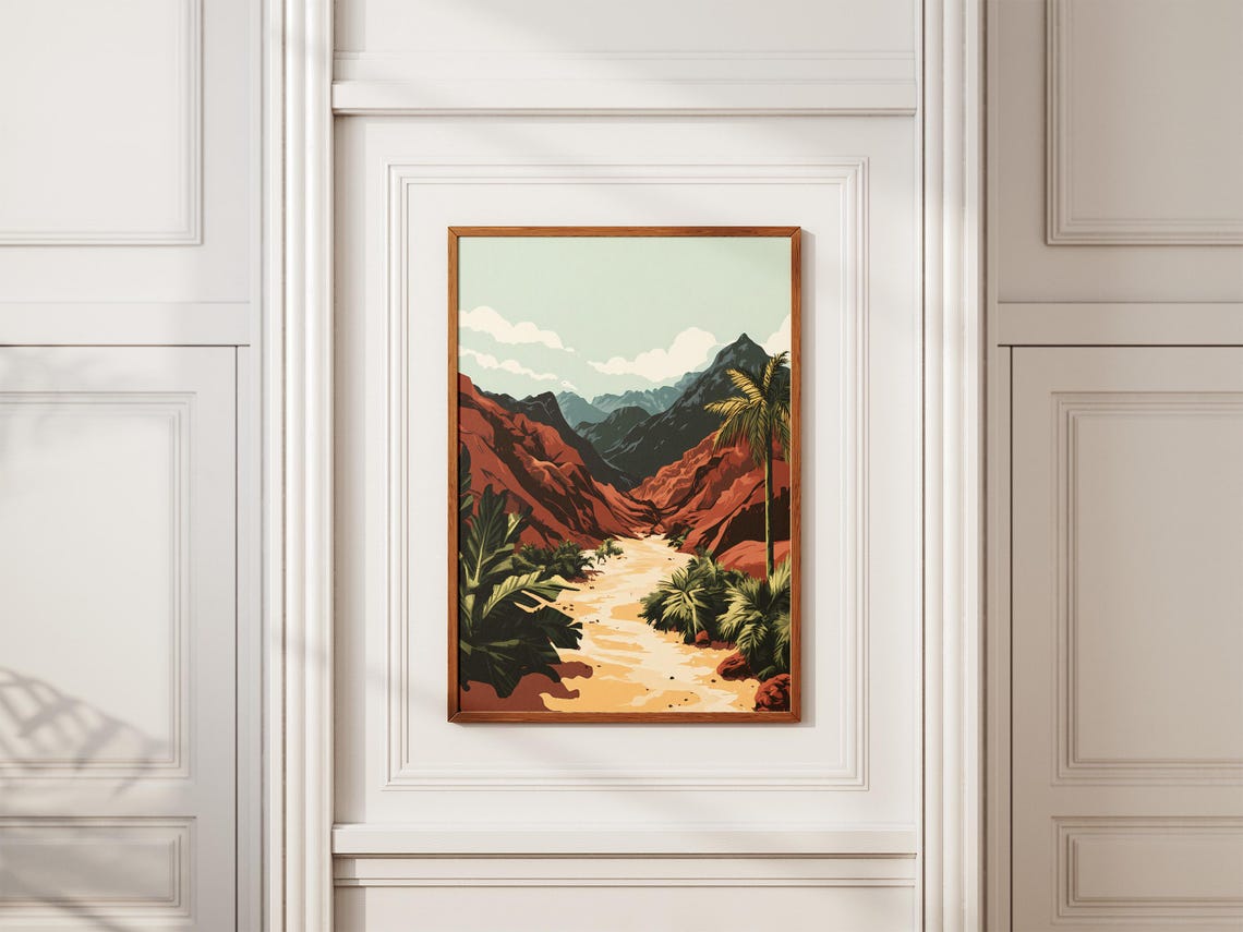 Khyber Pass Pakistan Red Rock Mountain Valley Landscape Poster - Image 2