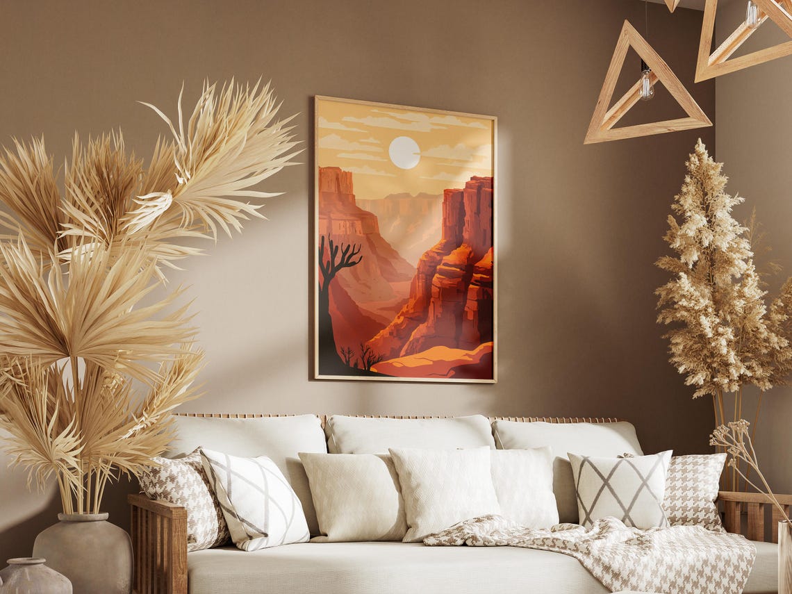 Copper Canyon Mexico Red Rock Desert Canyon Landscape Poster - Image 3