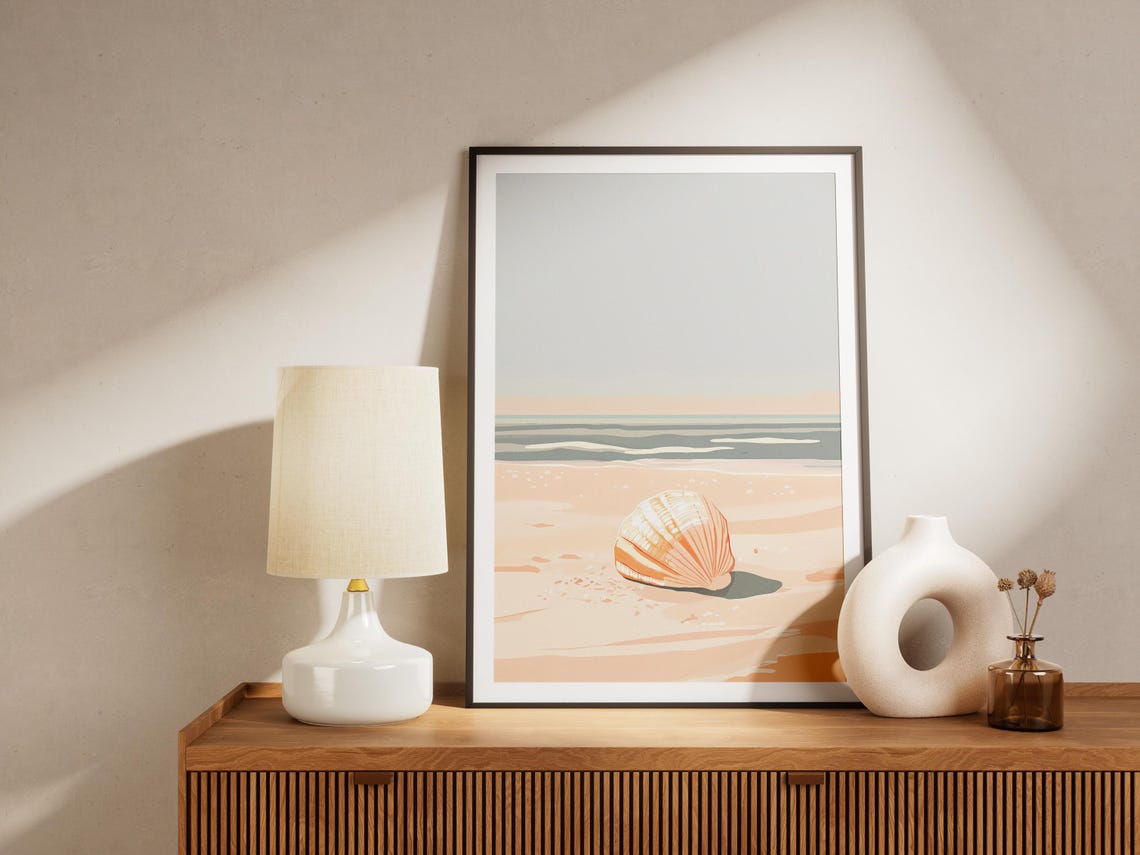 Scallop Shell Beach Poster Minimalist Ocean Art For Calm Home Decor - Image 4
