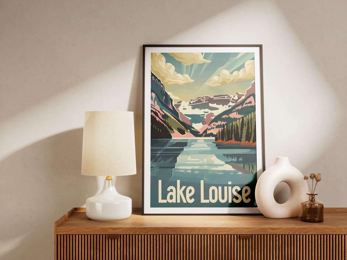 Lake Louise Banff Canada Alpine Glacier Lake Vintage Travel Poster - Image 2