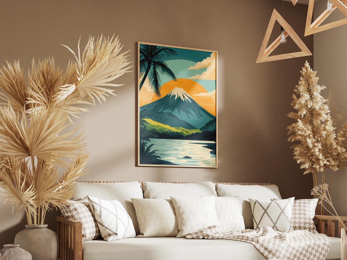 Mount Hamiguitan Philippines Volcano Sunset Palm Lake Poster - Image 3