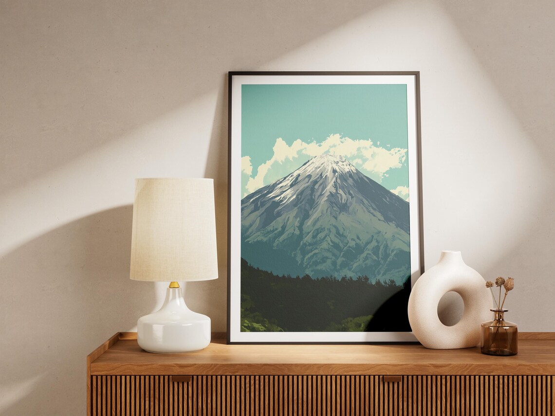 Tungurahua Volcano Ecuador Snowcapped Peak Minimalist Travel Poster - Image 5