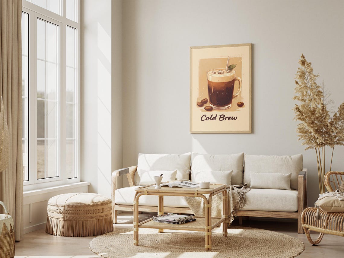 Cold Brew Coffee Poster Print Wall Art Coffee Drink Caffeine Beverage Cafe Menu Coffee Shop Decor Kitchen Print Instant - Image 4