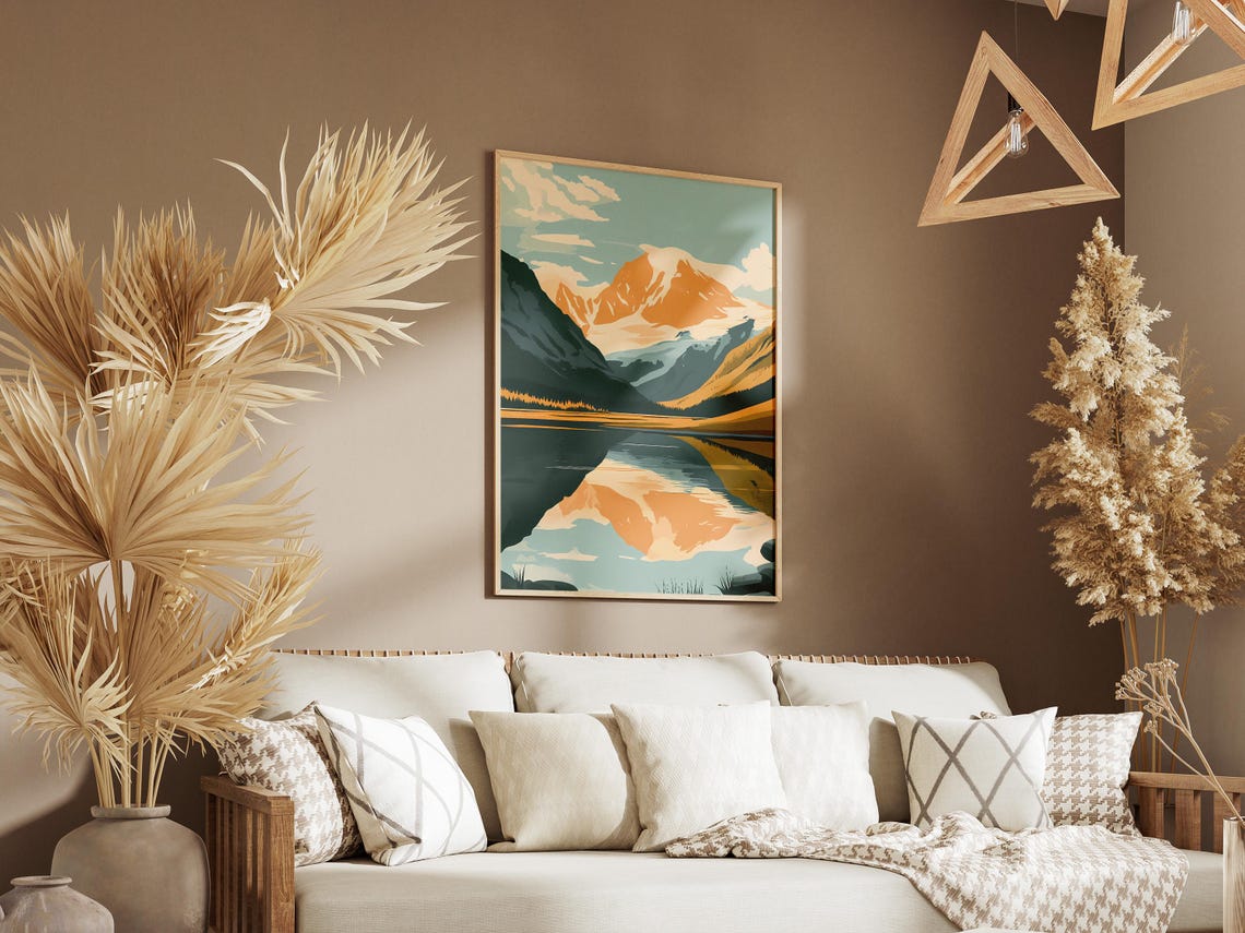 Swiss Alps Jungfraualetsch Switzerland Poster Print Landscape Lake Mountain Art Travel Poster Swiss Nature Illustration Wall Decor Home - Image 3