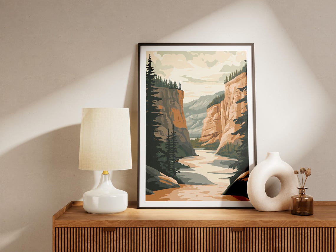 Wood Buffalo National Park River Canyon Sandstone Cliffs Poster - Image 5