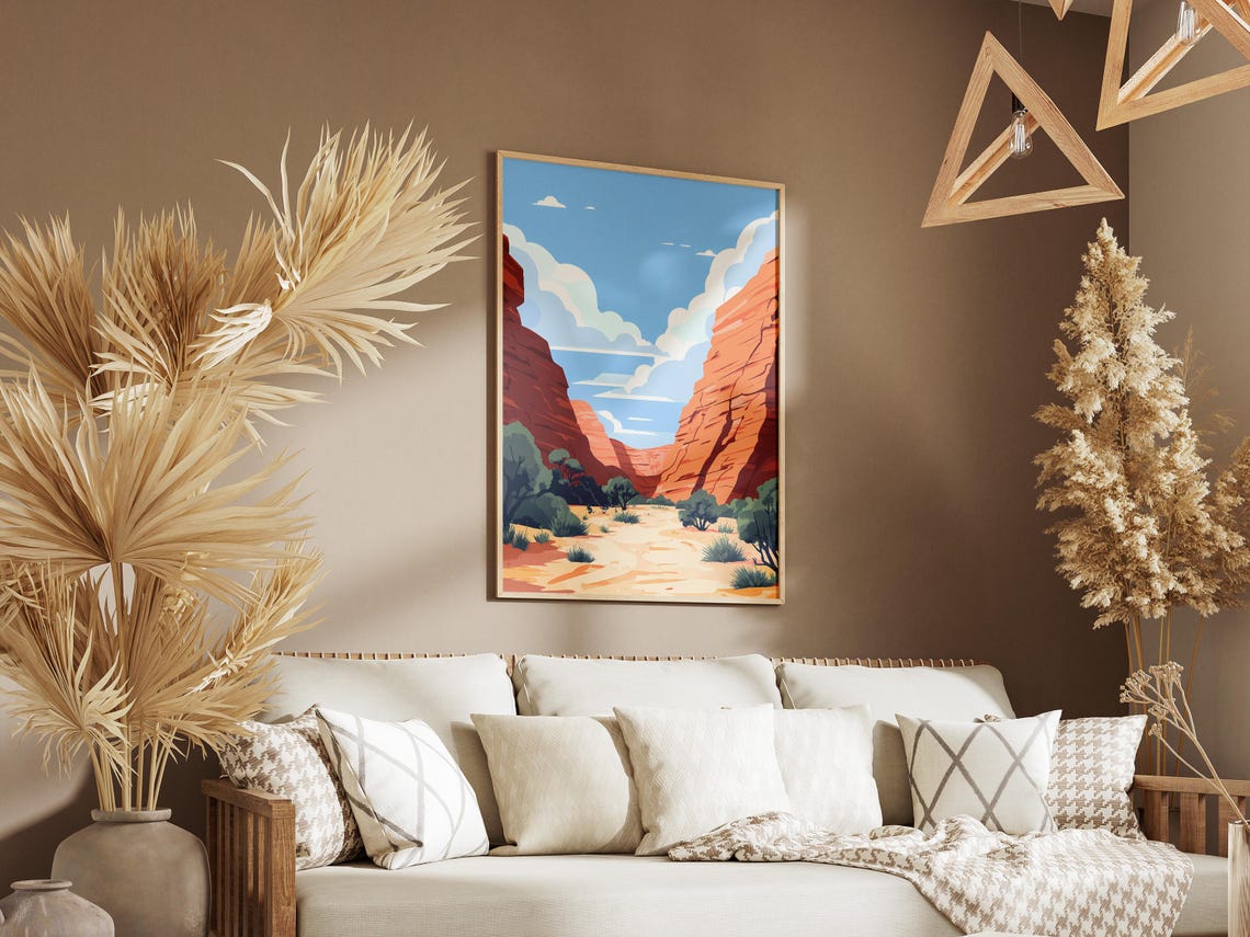 Kings Canyon Australia Bright Blue Sky Red Canyon Walls Travel Poster - Image 3