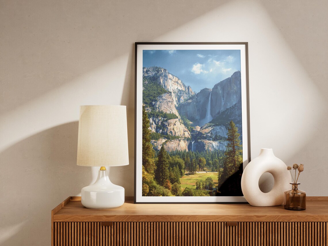 Yosemite National Park Vintage Valley Waterfall Travel Poster - Image 4