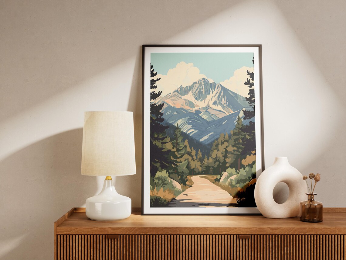 Pirin National Park Bulgaria Snowy Peak Forest Road View Poster - Image 5