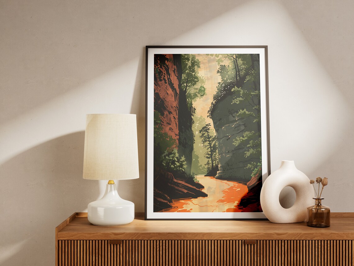 Kentucky Red River Gorge Travel Poster, Landscape Art - Image 2