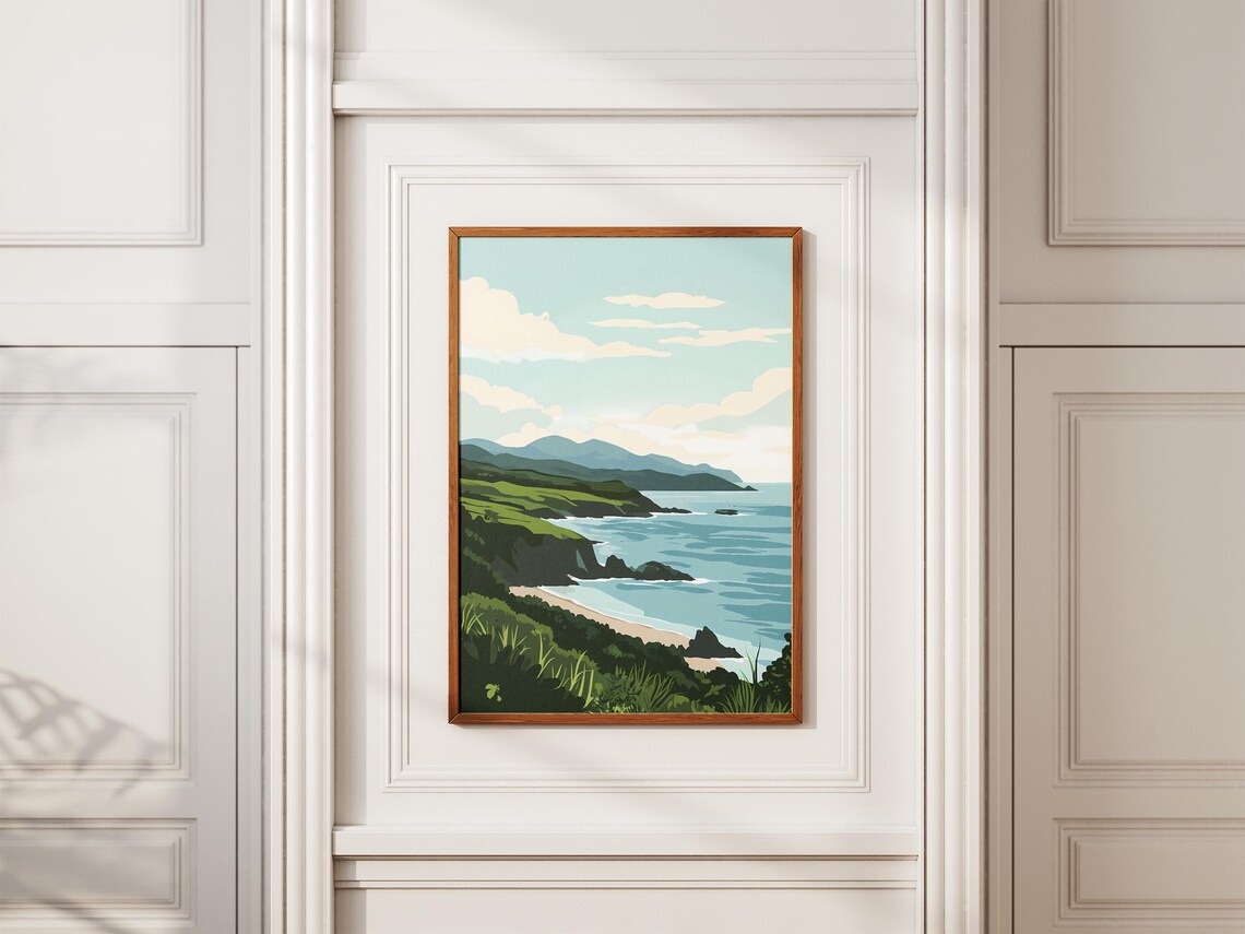 Ring Of Kerry Emerald Headlands Rocky Shoreline Travel Poster - Image 2